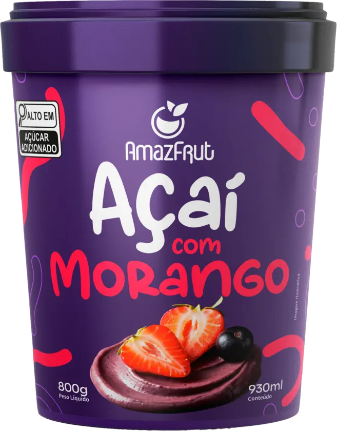 Pote de açaí com morango AmazFrut 930 ml