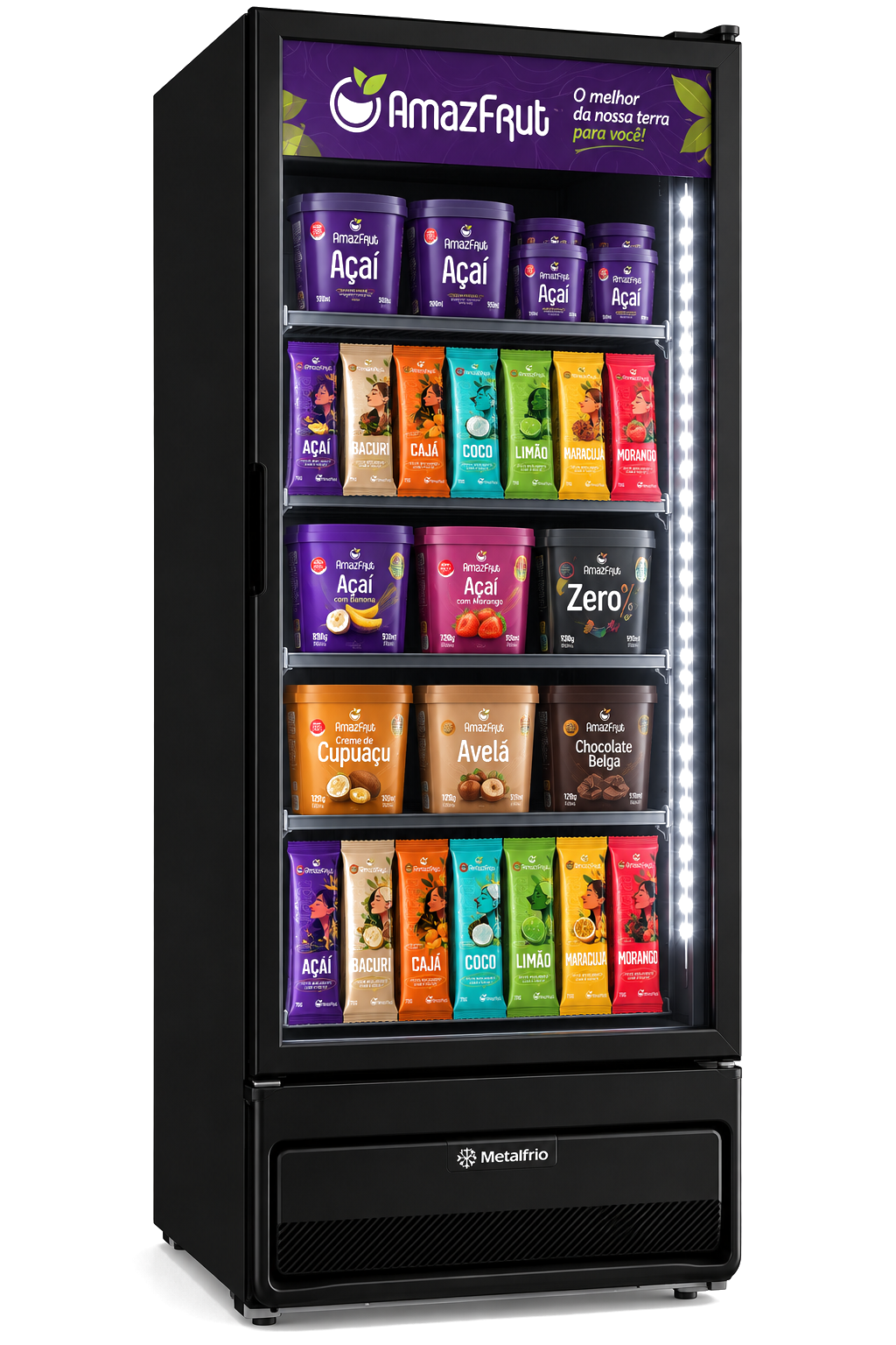 Freezer expositor refrigerado utilizado no comodato AmazFrut