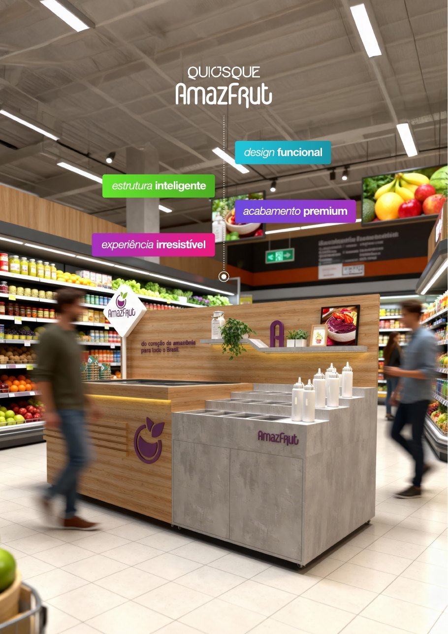 Quiosque AmazFrut em supermercado